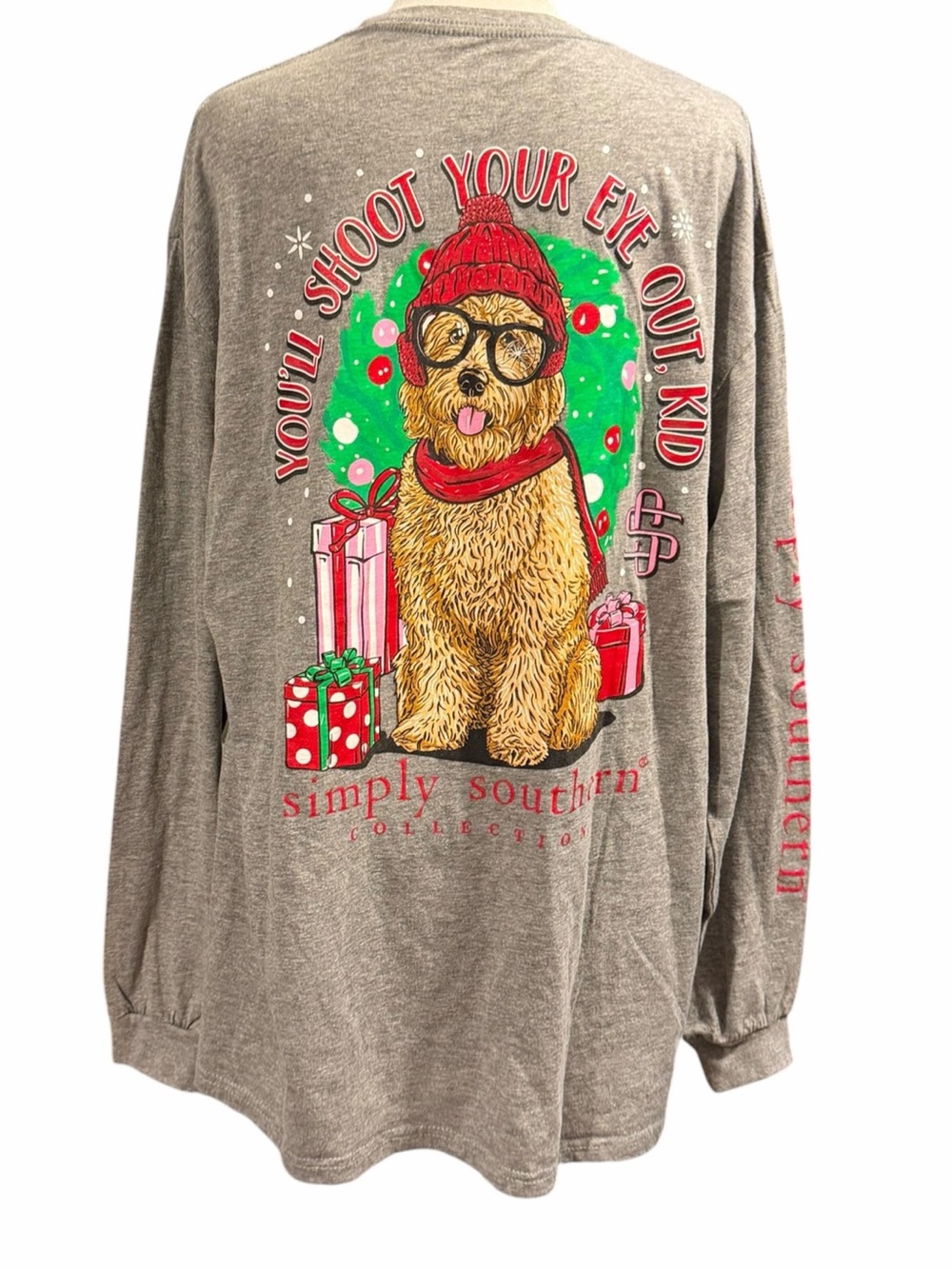 Simply Southern You’ll Shoot Your Eye Out Kid Dog Long Sleeves Tee Large